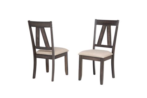 Oslo Splat Back Brown Wood And Polyester Dining Side Chairs Set Of Two