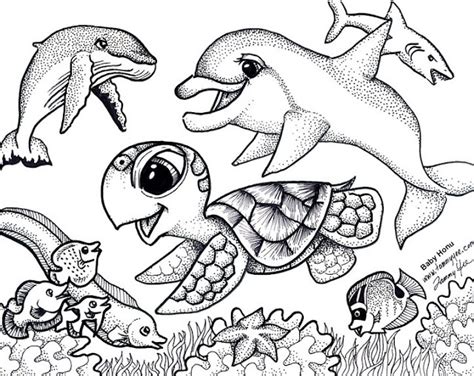 Baby Sea Animals Coloring Pages To Print For Kids