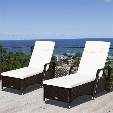 They enable you to move around smoothly even while sitting. Gymax 2PCS Cushioned Outdoor Wicker Chaise Lounge Chair w ...