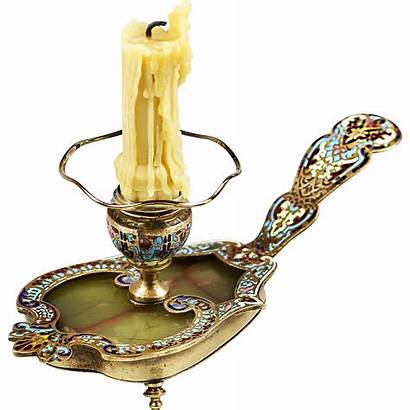 Antique Bronze French Chamber Champleve Candle Holder