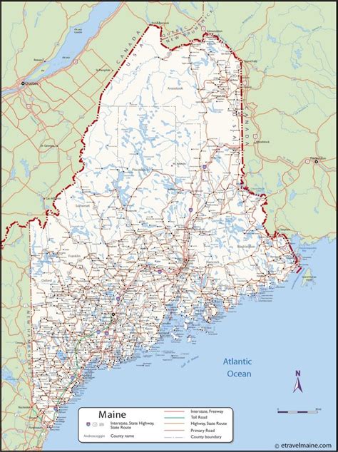 Large Detailed Map Of Maine With Cities And Towns Maine Map Detailed