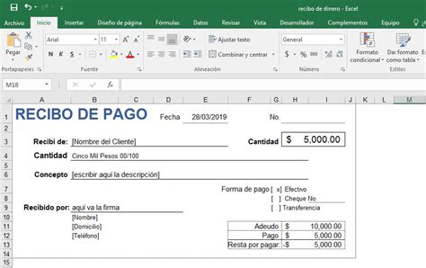 Formato De Recibos De Pago En Excel Image To U