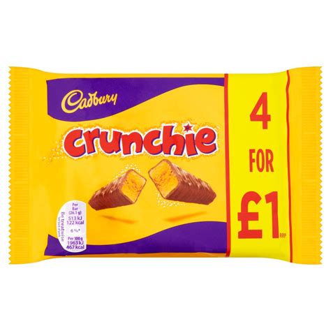 cadbury crunchie £1 chocolate bar 4 pack 104 4g 4pk x 10 x 1 belito