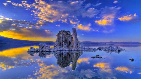Sunset Clouds Landscapes Nature California Lakes Reflections