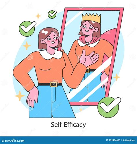 Empowerment and Self-efficacy. Young Woman Sees Her Confident