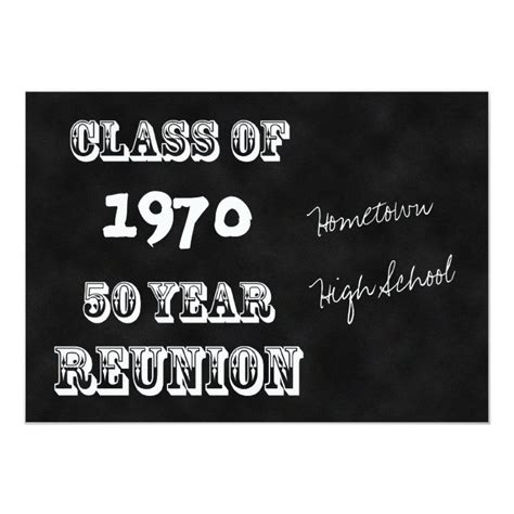 50th Year Class Reunion Vintage Chalkboard Card Zazzle