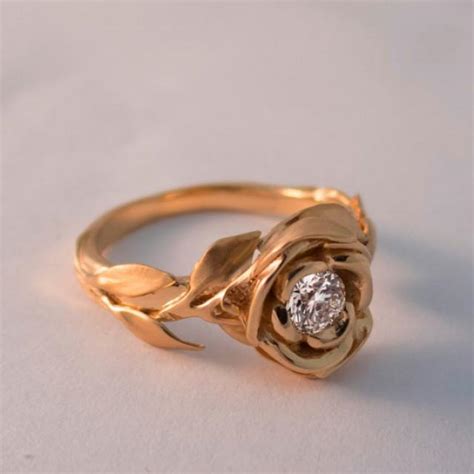 Rose Engagement Ring No1 Rose Gold Engagement Ring Unique