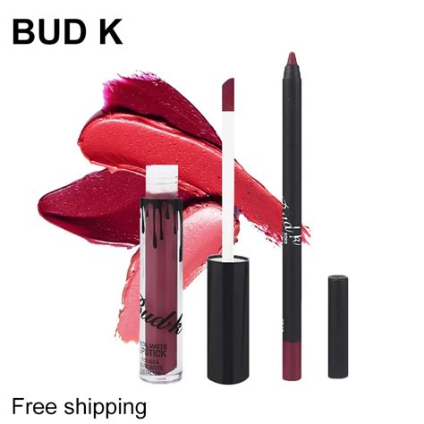 Bud K New 1 Set Matte Lipstick Bud K Matte 1 Liquid Lipstick 1 Lips Pencil 10 Colors Lip