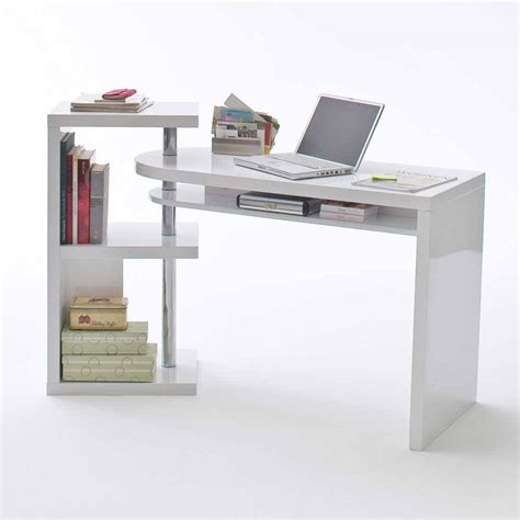 Jahrhundert entdeckten die möbeldesigner weiß auch als mögliche. Schreibtisch Mia in Weiß Hochglanz mit Regalteil | Wohnen.de