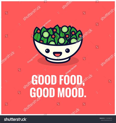 Good Food Good Mood Healthy Food Stock Vector Royalty Free 1133298416