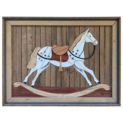 American Carved Wood Wall Hanging Rocking Horse At 1stdibs