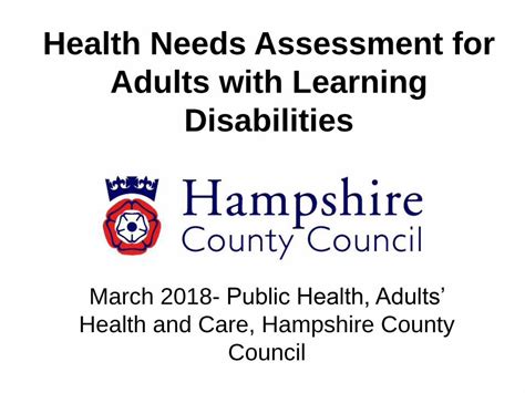 Pdf Health Needs Assessment For Adults With Learning Disabilities