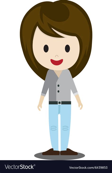 Cute Cartoon Of Young People In Stylish Casual Vector Image