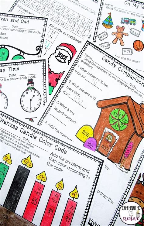 December Math Activities No Prep Worksheets And Digital Bundle For 2nd