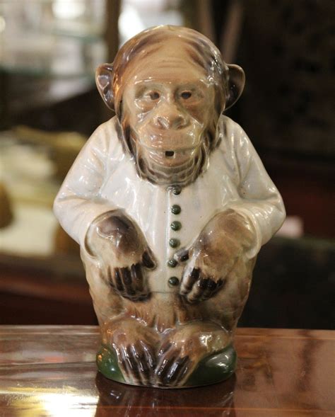 Antique Majolica Monkey Pitcher Monkey Figurine Monkey Gift Etsy