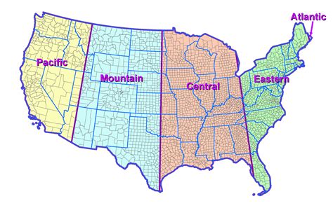 Time Zone Map Of Us Map