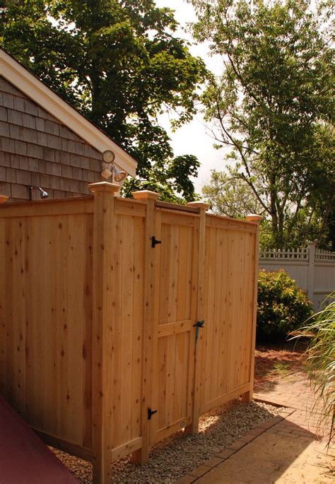 Outdoor Shower Deluxe House Mount With Changing Room Cape Cod Outdoor