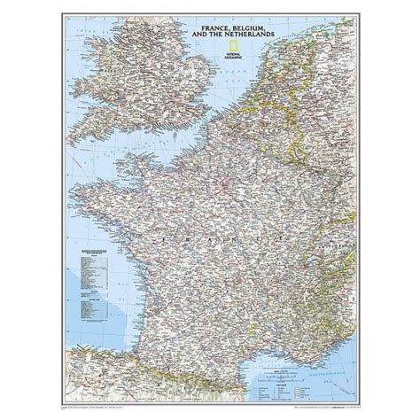 National Geographic France Belgium And The Netherlands Political Wall Map 23 5 X 30 25 Inches P23580 147806 Medium 