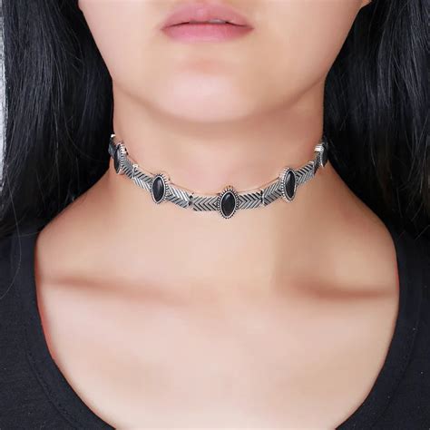 Aliexpress Com Buy Vintage Silver Choker Necklace Jewelry For Women