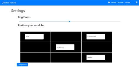 Webapp To Control Magic Mirror Edit Delete Make Profile And Edit Positions Of Modules