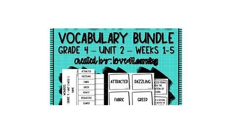 WONDERS GRADE 4 UNIT 2 VOCABULARY ACTIVITIES by Love4Learning | TpT