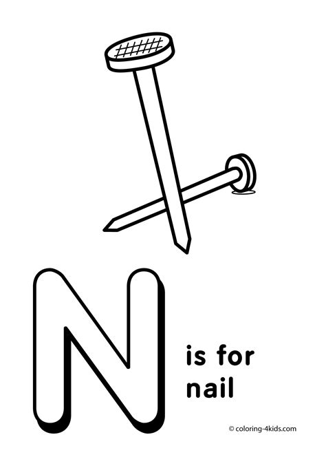 Letter N Coloring Page Alphabet Coloring Pages Alphabet Activities