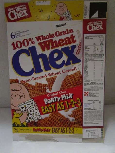 Vintage Ralston Wheat Chex 1991 Cereal Box Empty ~used~ Charlie Brown