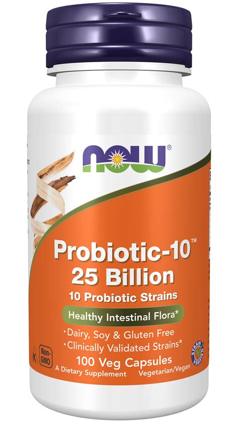 Now Supplements Probiotic 10 25 Billion With 10 Probiotic Strains
