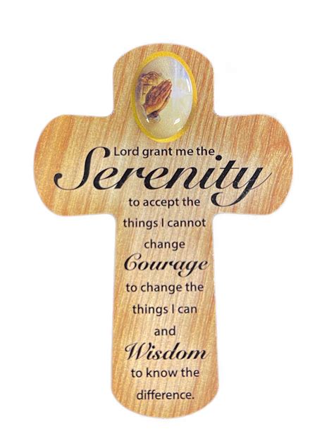 Palm Cross Serenity Prayer 83mm X 60mm Mdf Cr350se