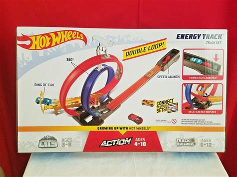 New Hot Wheels Action Energy Track Double Power Loops Track Set Cars