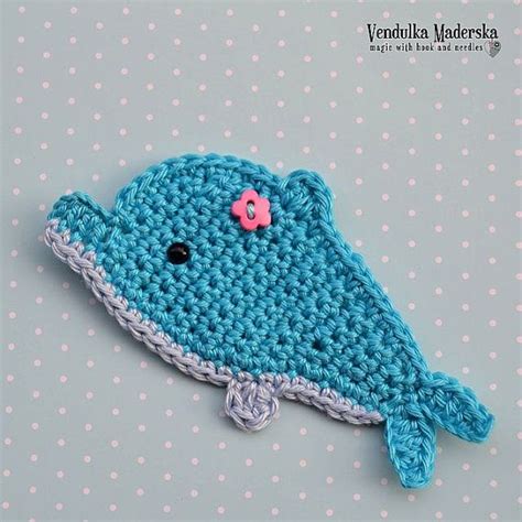 Crochet Dolphin Appliqué Pattern Diy Etsy France Animales De