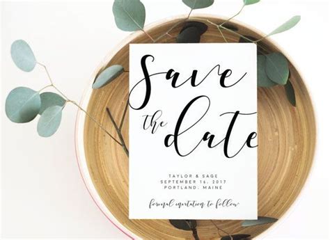 Modern Save The Date Calligraphy Save The Date Save The Date Wedding