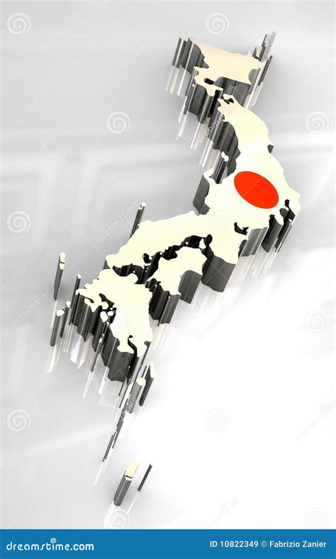 3d flag map of japan royalty free stock images image 10822349