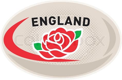 Rugby Ball England English Rose Stock Vector Colourbox