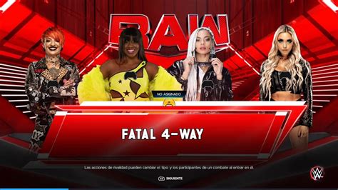 wwe 2k23 fatal four way match at raw wwe wwe2k23 youtube