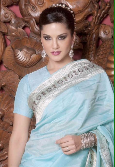 Kashmira Shah Sunny Leone Looking Hot In Blue Saree