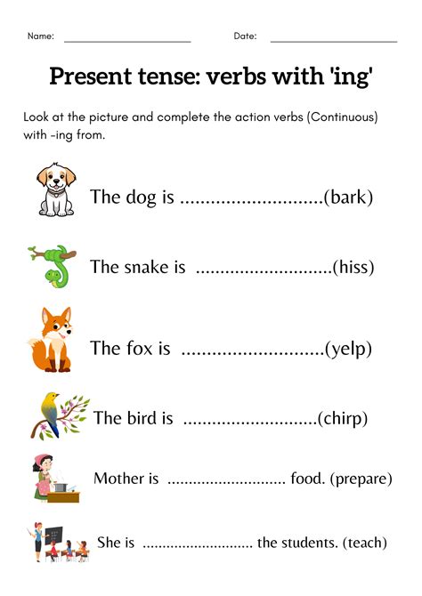 Adding Ing To Verbs Worksheet Grade 1 2 3 Grammar Ing Verbs Activity