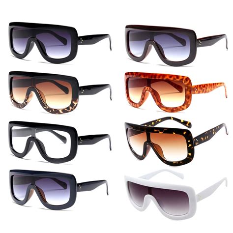 Unisex Retro Womens Big Square Flat Style Sunglasses Women Vintage