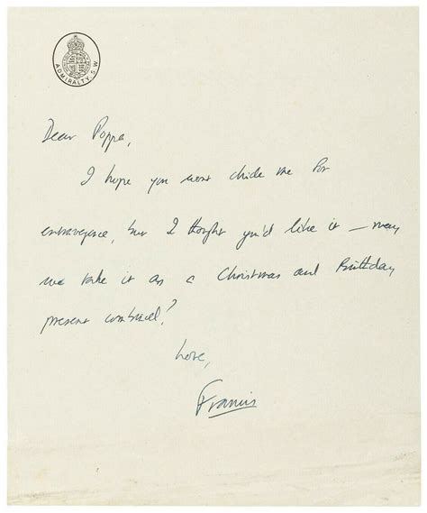 Francis Crick Dna Discoverer Earliest Autograph Letter Signed To His