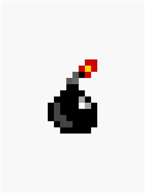 Pixel Art Bomb Sticker Sticker By Stevenfholmes Redbubble
