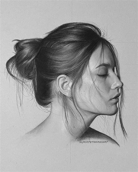 Portrait Drawing Side Face By Josephthomasart Full Image