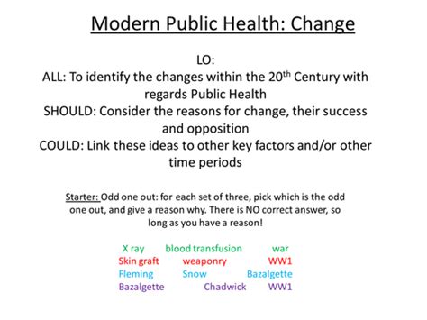 Health And The People Modern Public Health Teaching Resources