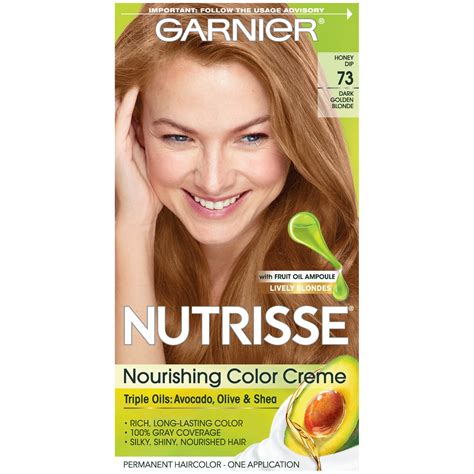 Garnier Nutrisse Nourishing Hair Color Creme 73 Dark Golden Blonde Honey Dip Packaging May