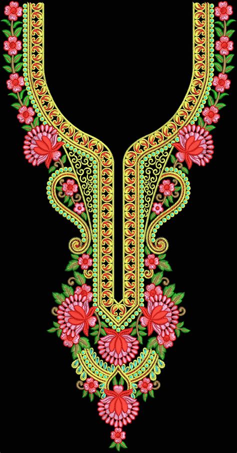 Neck Embroidery Design Gala Embroidery Designid Embfree