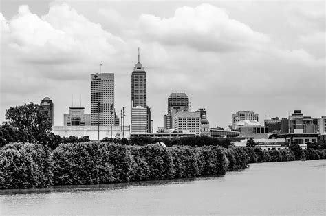 Indianapolis Skyline Across River Photograph By Alex Grichenko Fine