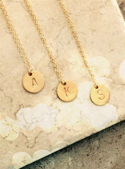 Gold Initial Necklace Pendant Necklace Personalized Necklace Jewelry