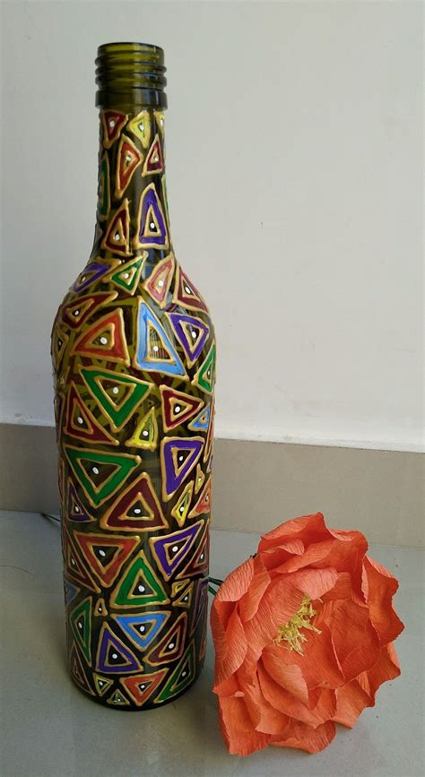 Custom Hand Painteddesigned Decorative Wine Bottle For Centerpieces In