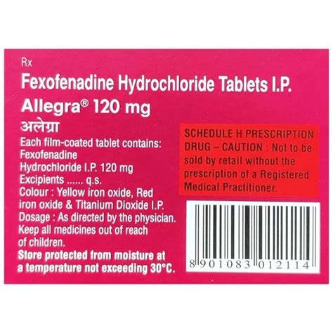 Allegra 120 Mg Tablet Uses Price Dosage Side Effects Substitute