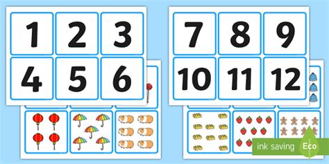 Childrens Number Matching Cards Printable Teaching Tool