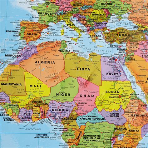 Huge World Wall Map Political Laminated Riset